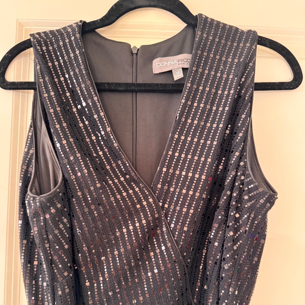 Sequin Wide Pant Black Jumpsuit